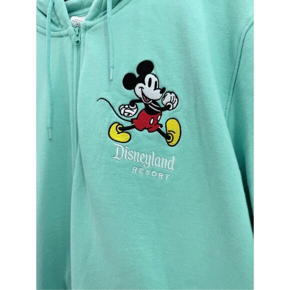 Disney Women Mint Green Disneyland Resort Mickey Mouse Zip Up Sweatshirt Size 3X - Picture 3 of 9